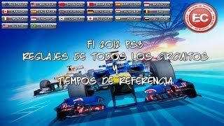 F1 2012 setups  reglajes de todos los circuitos  Tiempos de referencia [upl. by Akaenahs]