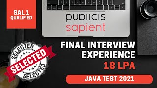 Publicis Sapient Final Interview Experience  Java SprongBoot Microservices Interview [upl. by Repard]