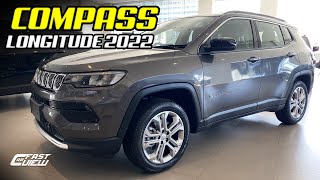 NOVO JEEP COMPASS LONGITUDE 13 TURBO CINZA GRANITE 2022 VERSÃO INTERMEDIÁRIA DO SUV Fast Car View [upl. by Strawn]