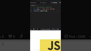 What is Concatenation Operator JavaScript shorts shortvideo [upl. by Formenti]