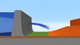 Realistic water Dam breach VS Infinitely flowing lava [upl. by Goodhen685]