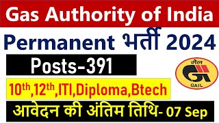 GAIL New Vacancy Notification 2024  GAIL Recruitment 2024 [upl. by Zetnas]