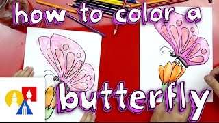 How To Color A Butterfly With Watercolor Pencils [upl. by Margy]