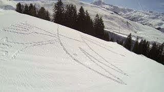 Land Art raquettes à neige Les Contamines Montjoie artiste montagne  10356 [upl. by Harod]