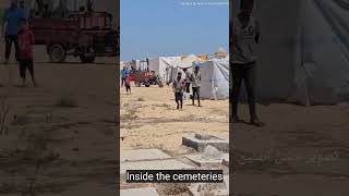 Gaza families set up tents in graveyards [upl. by Deach990]