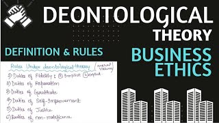 Deontological theory deontology ethics businessethics business bba mba bcom justice theory [upl. by Aiseneg]