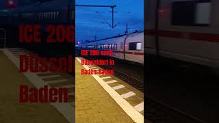 intercityexpress 206 nach Düsseldorf Hbf in BadenBaden [upl. by Zorah]