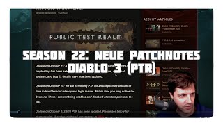 Diablo 3  Season 22 Neue Patchnotes für den PTR [upl. by Saucy474]