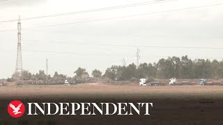 Live Israeli forces gather near Ashkelon north of Gaza [upl. by Lotta]