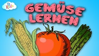 Gemüse Lernvideo für Kinder und Kleinkinder Lebensmittel  Gemüsesorten lernen deutsch [upl. by Enailil]