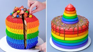 🌈 Satisfying RAINBOW Cake Decorating Ideas 🌈 Amazing Chocolate Cake Decorating Compilation [upl. by Blanding862]