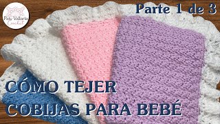 Como tejer una mantita o cobija para bebé a crochet fácil [upl. by Aniratac]