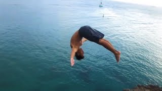 Maui Cliff Jumping and Beach Flips Maui Barefoot Ninjas TM [upl. by Annaiviv]