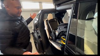 How to install Doona Car Seat amp Stroller with or without base in Tesla Model X [upl. by Jezabella771]