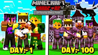 We SURVIVED 100 DAYS As BABY in Hardcore Minecraft 😰 [upl. by Ressan]