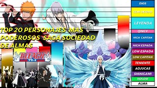 TOP20 PERSONAJES MÁS PODEROSOS SAGA SOCIEDAD DE ALMAS BLEACH [upl. by Cave]