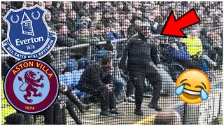 VILLA FANS TAUNT EVERTON FANS amp LIMBS in Everton vs Aston Villa [upl. by Koloski]