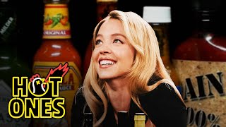 Sydney Sweeney Endures a Nightmare While Eating Spicy Wings  Hot Ones [upl. by Yelsiap896]