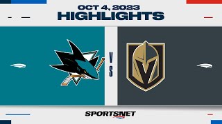 NHL PreSeason Highlights  Sharks vs Golden Knights  October 3 2023 [upl. by Kyred]