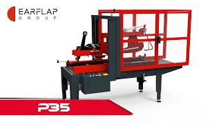 Precintadora o cerradora automática de cajas P35  Automatic case sealer single format  EARFLAP® [upl. by Willock]