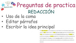 Preguntas de practica  REDACCIÓN [upl. by Tadeas]