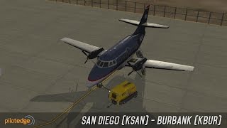 XPlane 10  JRollon Jetstream 32  IFR  San Diego KSAN  Burbank KBUR  PilotEdge  Full ATC [upl. by Brasca]