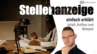 Stellenanzeige einfach erklärt mit Beispiel  Aufbau amp Inhalt [upl. by Lorien42]