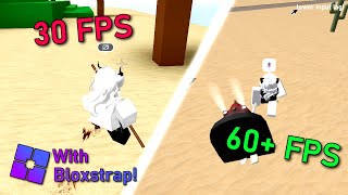 how to increase FPS on roblox and fix input lag  with bloxstrap for low end PC 60 FPS [upl. by Galligan]