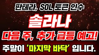 판테라 SOL 토큰 인수 솔라나 다음 주 추가 급등 예고 주말이 마지막 바닥 입니다 솔라나코인 솔라나 솔라나기반코인 [upl. by Elyod691]