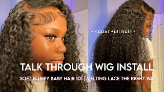 Detailed Side Part 30 Curly Wig Install With Fluffy Baby Hair Talk Through  Alipearl Hair [upl. by Ardnasal]