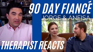 90 Day Fiancé  Jorge amp Anfisa 40  Couple Therapy  Therapist Reacts [upl. by Colbye348]