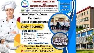 Best Hotel Management college uttarakhand Admissions Open 202425Vihmcareerguide hotelmanagement [upl. by Ahsiam]