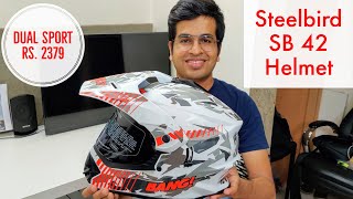 Steelbird SB42 Helmet  Features  Price  Dual Sport  Best For [upl. by Karyl698]