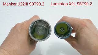 Manker U22III SBT902 turbo  Lumintop X9L SBT902 turbo comparison [upl. by Ute]