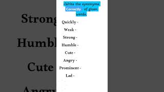 Synonyms Test  Towards English  Learn English  shorts ytshorts viralshorts synonyms [upl. by Tyson161]