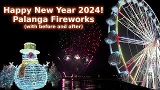 Palanga New Year 2024 Fireworks  Full Experience Fejerverkai 4K [upl. by Ahsena]