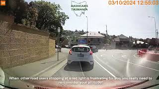 Macquarie St South Hobart Tasmania Impatient driver dashcam [upl. by Gluck]