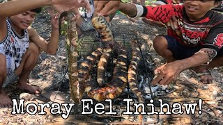 Outdoor Cooking—Inihaw Na Moray Eel Sa Gilid Nang Dagat Mukbang [upl. by Garwin]