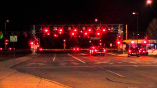 The Biggest Railroad crossing ever Night time New Camera [upl. by Ecadnarb]