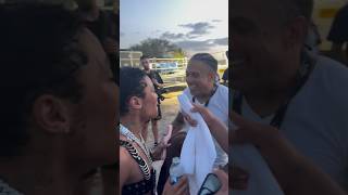 Coi Leray and her dad Benzino share a moment at Rolling Loud Miami 23 [upl. by Arbed]