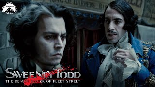 Sweeney Todd  Shave Contest Scene Johnny Depp Sacha Baron Cohen  Paramount Movies [upl. by Casie523]