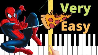 Pizza Time Theme  Spiderman 2  VERY EASY Piano Tutorial [upl. by Notnert905]