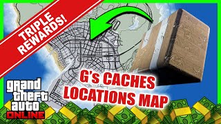 Gs Caches Spawn Locations Map TRIPLE REWARDS EVENT  GTA 5 Online [upl. by Enaamuj399]