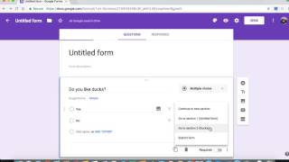 How to go to section based on answer Google forms tutorial [upl. by Eiznyl755]