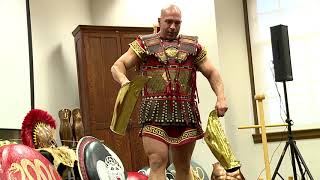 Greek Hoplite Presentation at Ellis Library 10102016 [upl. by Nosreip]