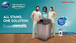 Lloyd Novante Washing Machine  IoT  5D Wash  Ranveer amp Deepika  Hindi  25 Sec [upl. by Llerred]