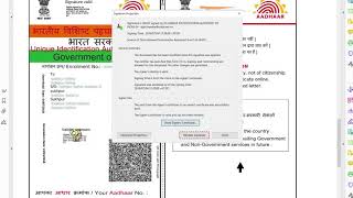 TUTORIAL How to verify validate digital signature on eAadhaar [upl. by Eelirem992]