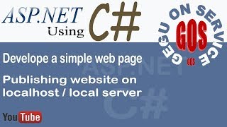 Creating and Publishing an aspnet website at the localhost or local server [upl. by Alenas]