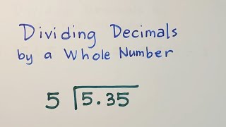 How to Divide Decimals by a Whole Number Basic Math Review on Decimals [upl. by Gavrila]