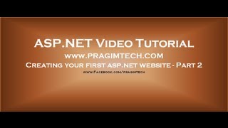 Creating ASPNET website Part 2 [upl. by Nydroj]